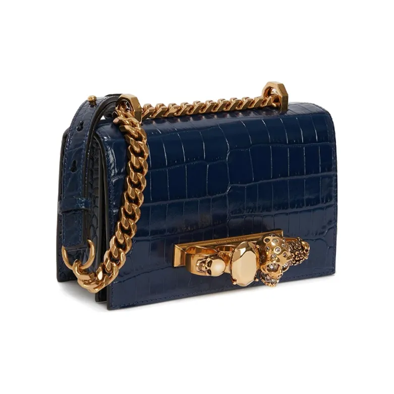 Alexander McQueen Cow Leather Crossbody Bag Mini Women's Marine Blue-2