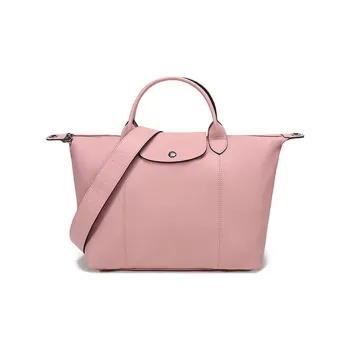 LONGCHAMP Sheepskin Dumpling Bag One Shoulder Handbag Medium Size Women's Antique Pink