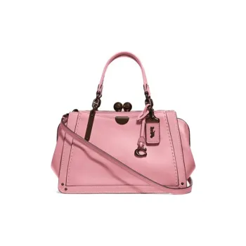 COACH Kisslock Cow Leather Handbag Shoulder Bag Crossbody Bag Small Size Women's Cherry Blossom Pink