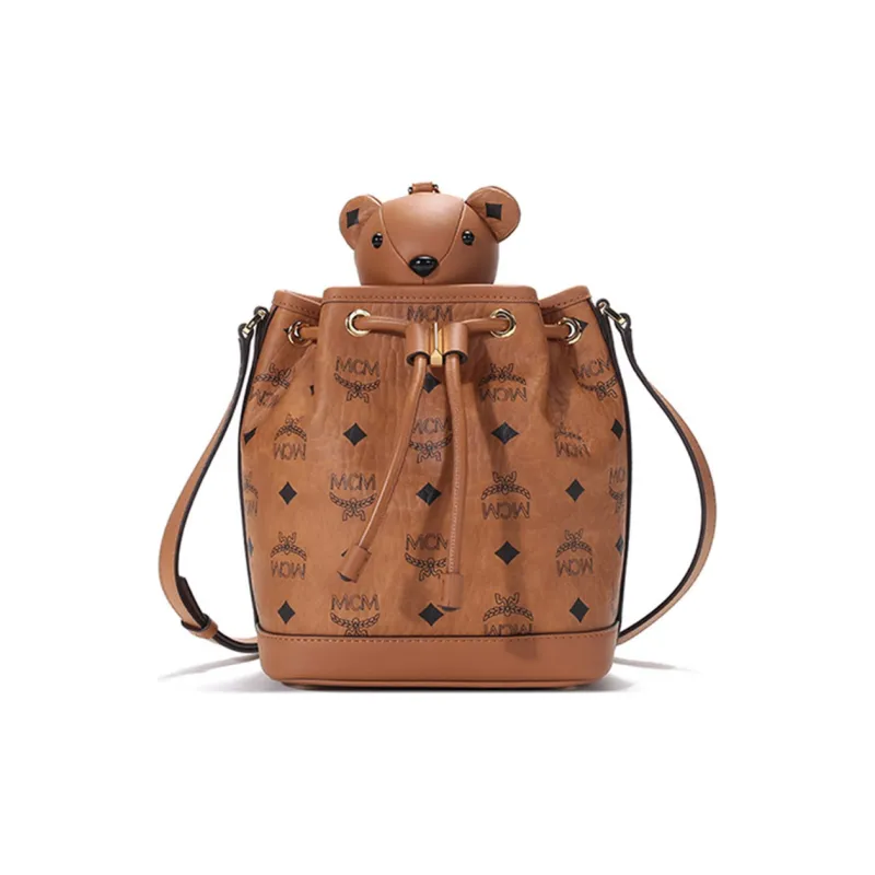 MCM Coated Canvas Bucket Bags Crossbody Bag Shoulder Bag Regular Women's Brown Cognac-0