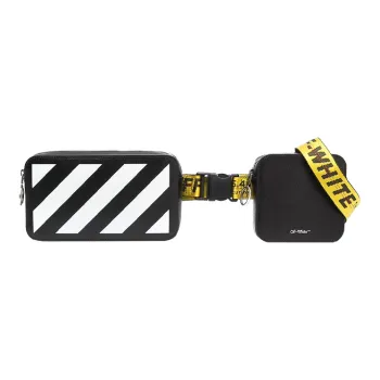 OFF WHITE Diag Striped Industrial Belt Strap Belt Bag Black/White/Yellow