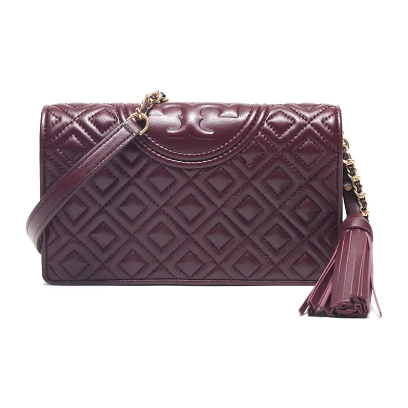 TORY BURCH Fleming Sheepskin Crossbody Bags Shoulder Bags Women's Deep Red-0