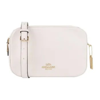 COACH Jes Refined Pebbled Leather Camera Bag Shoulder Bag Crossbody Bag Medium Size Women's White