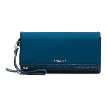 TUMI Voyageur Elastic Nylon Long Foldable Wallet Women's Dark Green