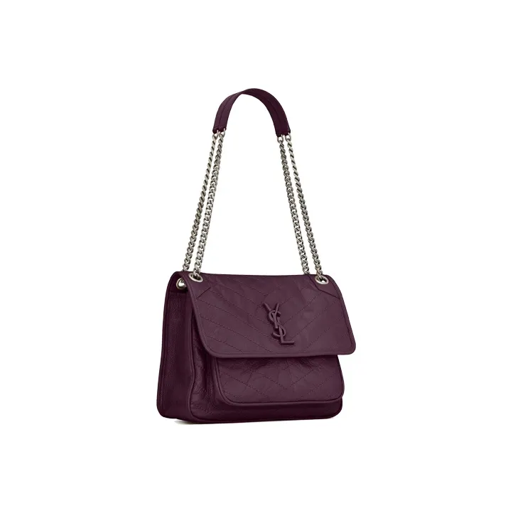 SAINT LAURENT Leather Hobo Bag, Shoulder Bag, Crossbody Bag Women's Brown Red-3