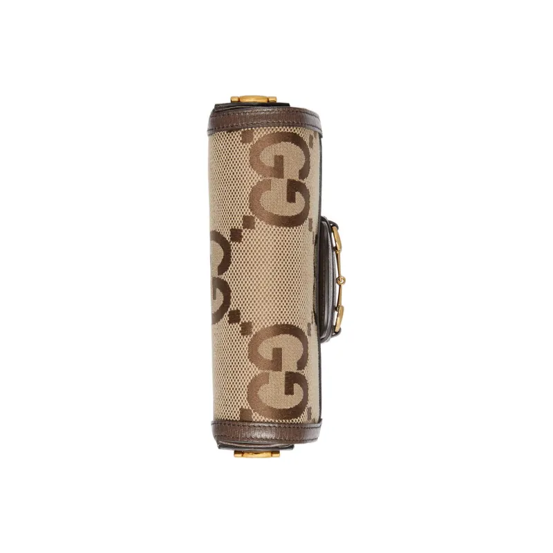 GUCCI Unisex Horsebit 1955 Jumbo GG Mini Crossbody Bag Brown-5