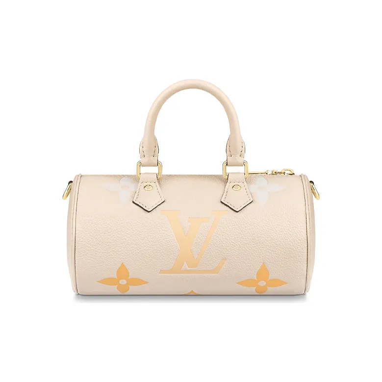 LOUIS VUITTON SummerPapillon Calfskin Handbags Shoulder Bag Crossbody Bag Small Size Women's Vanilla Yellow-2
