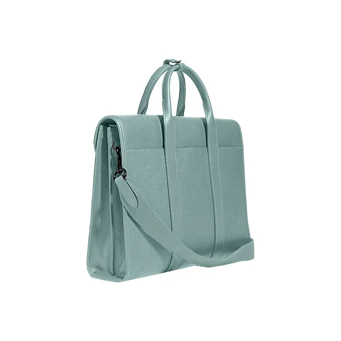 COACH Gotham Pebbled Leather Portable Crossbody Briefcase Laptop Bag Large Size Men's Metal Mint Green-1