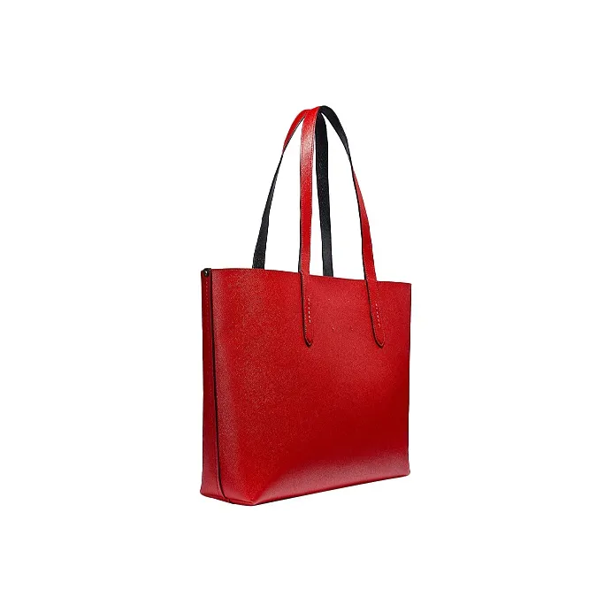 COACH Disney Mickey Collaboration Leather Tote Bag Shopping Bag Shoulder Bags Large Size Women's Red-1