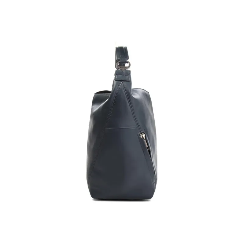 Furla Lady Leather Handbag Large Size Women's Navy-1