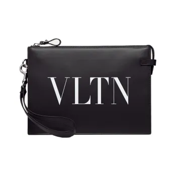 Valentino GARAVANIVLTN Cow Leather Clutch Men's Black