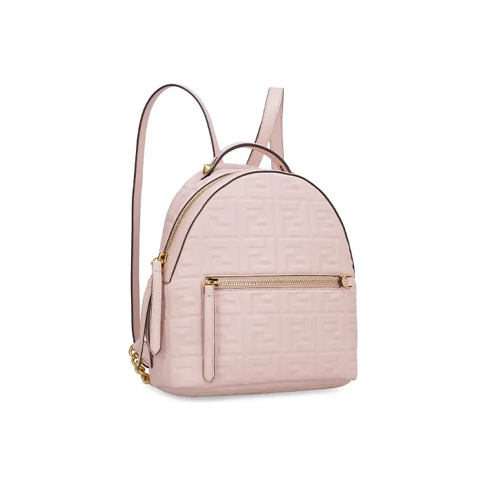 FENDI Leather Backpack Mini Women's Pink-1