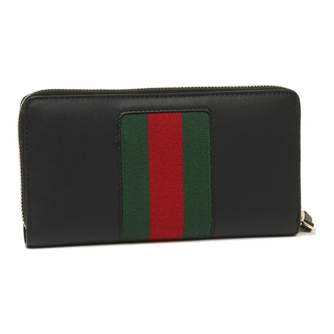 GUCCI Sylvie Leather Wallet Regular Women's Black-2
