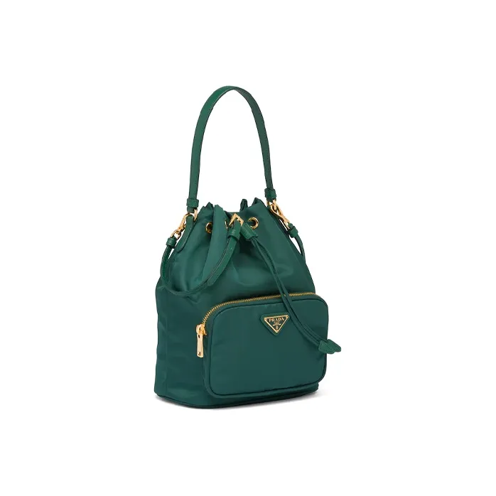 PRADA Leather Bucket Bags Shoulder Bags Handbags Women's Succulent Green-1