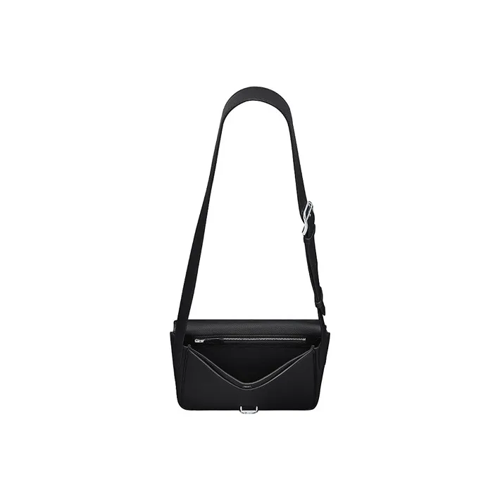 HERMES Steve Light Junior Togo Calfskin Messenger Bag, Shoulder Bag, Crossbody Bag Men's Noir Black-3