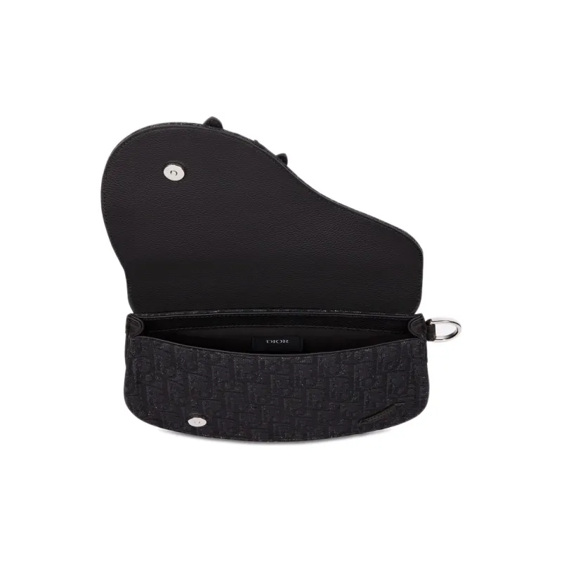 DIOR Saddle Cow Leather Saddle Bag, Fanny Pack, Crossbody Bag, Sling Bag Men's Black-2