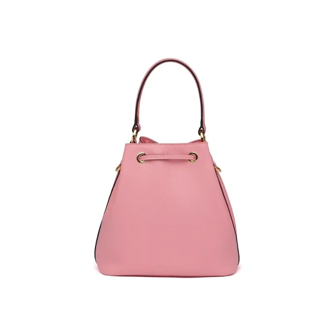 PRADA Saffiano Leather Bucket Bags Crossbody One Shoulder Handbags Women's Pink-2