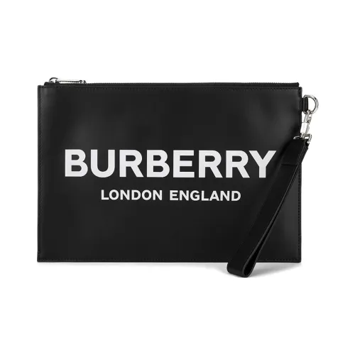 Burberry Logo Print Zip Pouch 6 Slot Black