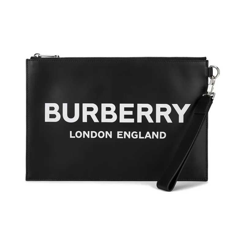 Burberry Logo Print Zip Pouch 6 Slot Black-0