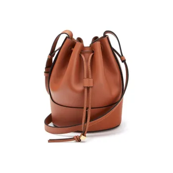 LOEWE Balloon Cow Leather Bucket Bag Balloon Bag Shoulder Bag Crossbody Bag Small Size Women's Caramel Brown