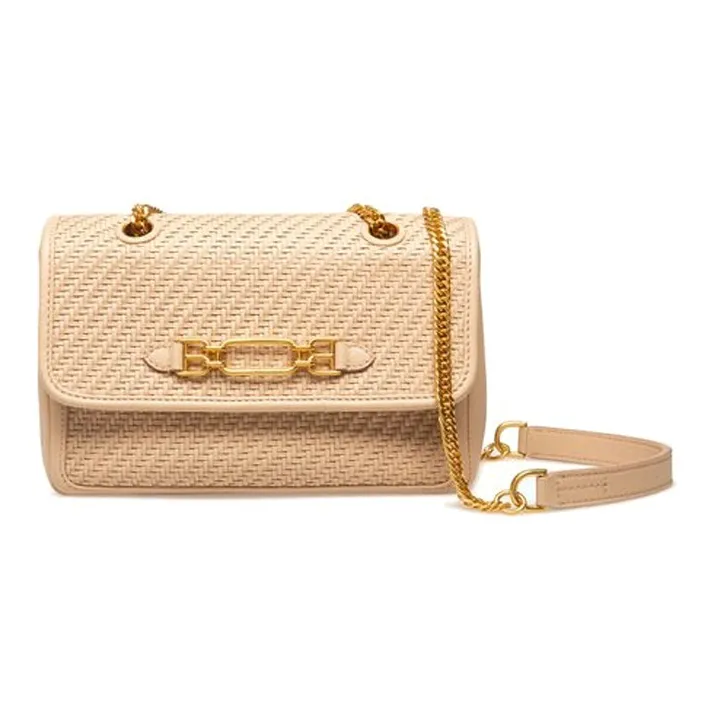 BALLY Vestige Leather Chain Bag Shoulder Bag Crossbody Bag Medium Size Women's Light Pink-0