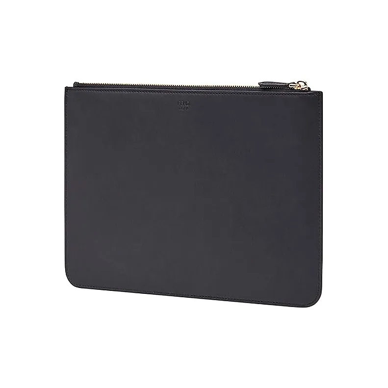 FENDI Leather Clutch Men's Black/Gold-2