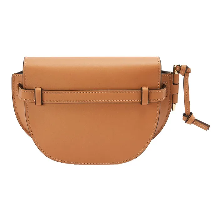 LOEWE Gate Leather Bowknot Bag, One Shoulder Handbag, Crossbody Bag Mini Women's Desert Brown-4