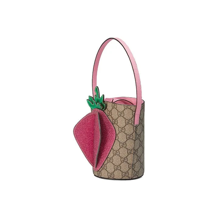 GUCCI Canvas With Leather Canvas Bag Bucket Bag Handbag Kids' Bag Regular Kids' Ebony/Pink/Candy Color-1