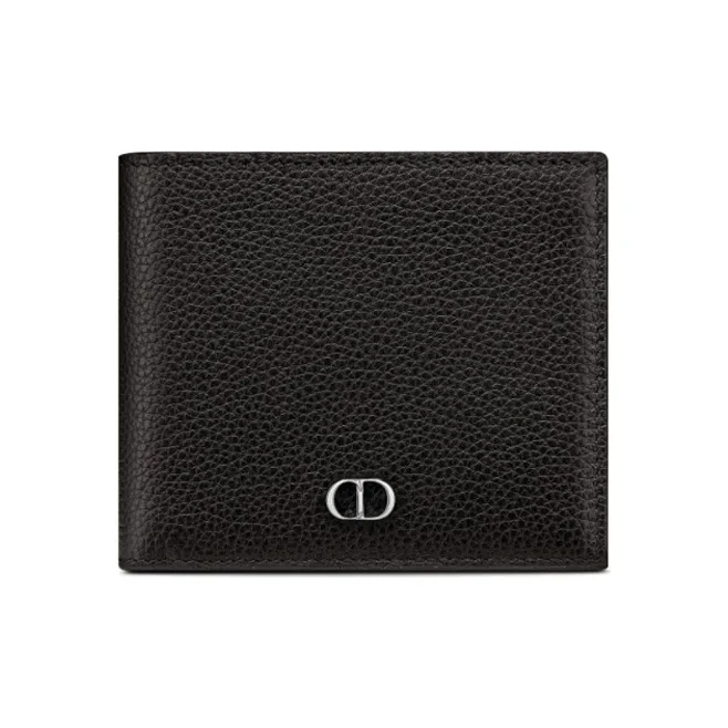 DIOR Grained Calfskin Card Holder Wallet Men's Black-0