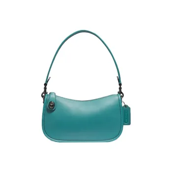 COACH Leather Mahjong Bag Shoulder Bag Handbag Shoulder Bag Medium Size Women's Blue