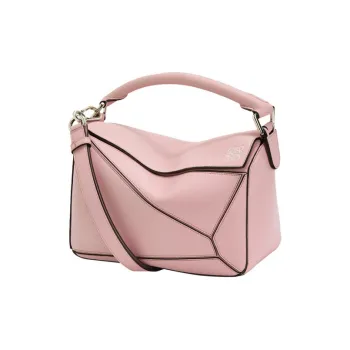 LOEWE Puzzle Cow Leather Shoulder Bag Crossbody Bag Handbags Small Size Women's Pink