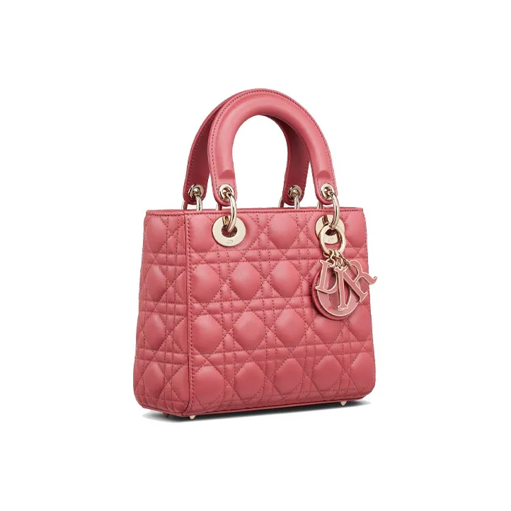 DIOR Sheepskin Lady Dior Bag, Shoulder Bag, Crossbody Bag, Handbag Trumpets Women's Pink-1