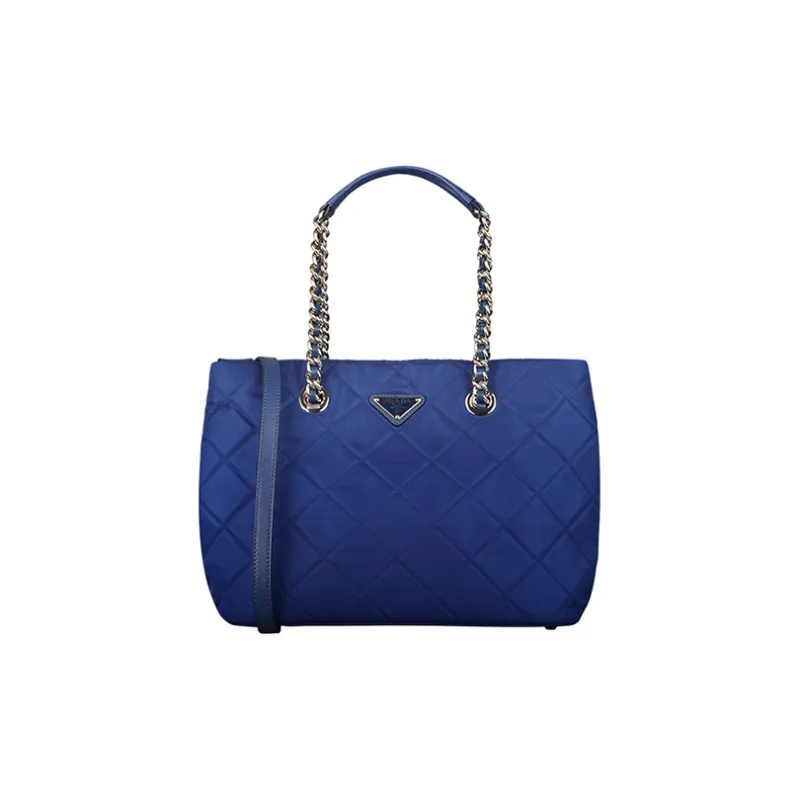 PRADA Fabric Tote Bag Shopping Bag Crossbody One Shoulder Handbags Women's Royal Blue-0