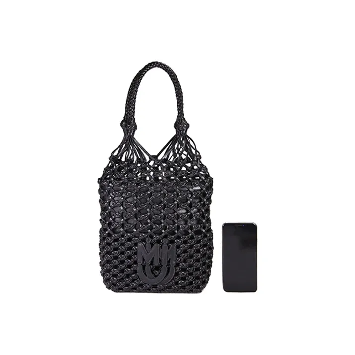 MIU MIU Leather Handbag Regular Women's Black-4