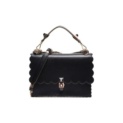 FENDI Cow Leather One Shoulder Handbag Regular Women's Black