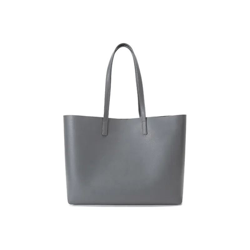 SAINT LAURENT East/West Soft Calfskin Combo Bag, Tote Bag, Shopping Bag, Shoulder Bag Women's Dark Gray-4