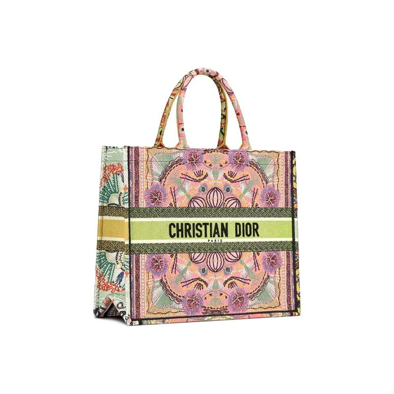 DIOR BookTote Embroidery Tote Bag, Shopping Bag, Handbag Women's Multicolor-1