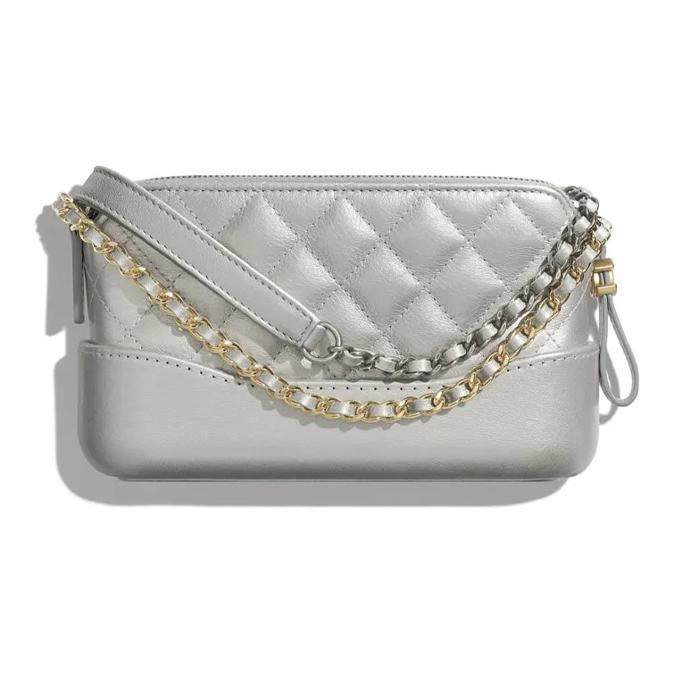 CHANEL Gabrielle Lambskin Hobo Bag, Shoulder Bag, Crossbody Bag Extra Mini Women's Silver/Gold-1