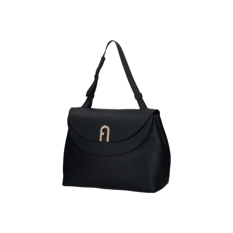 Furla Primula Leather Tote Bag, Shopping Bag, Handbag, Shoulder Bag Women's Black-1