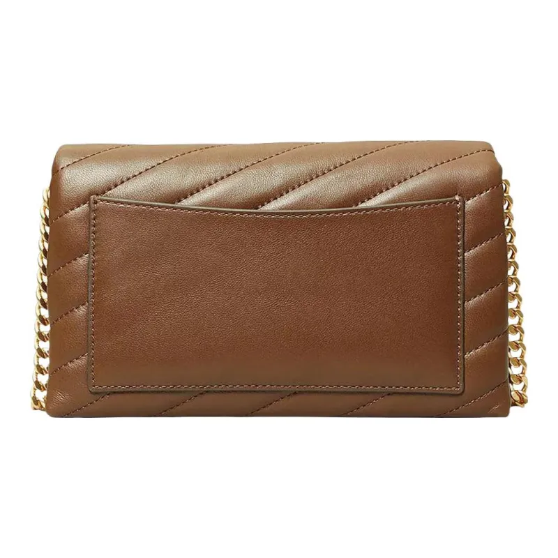TORY BURCH Kira Sheepskin Quilting Twill One Shoulder Chain Wallet Crossbody Bag Mini Women's Brown-2