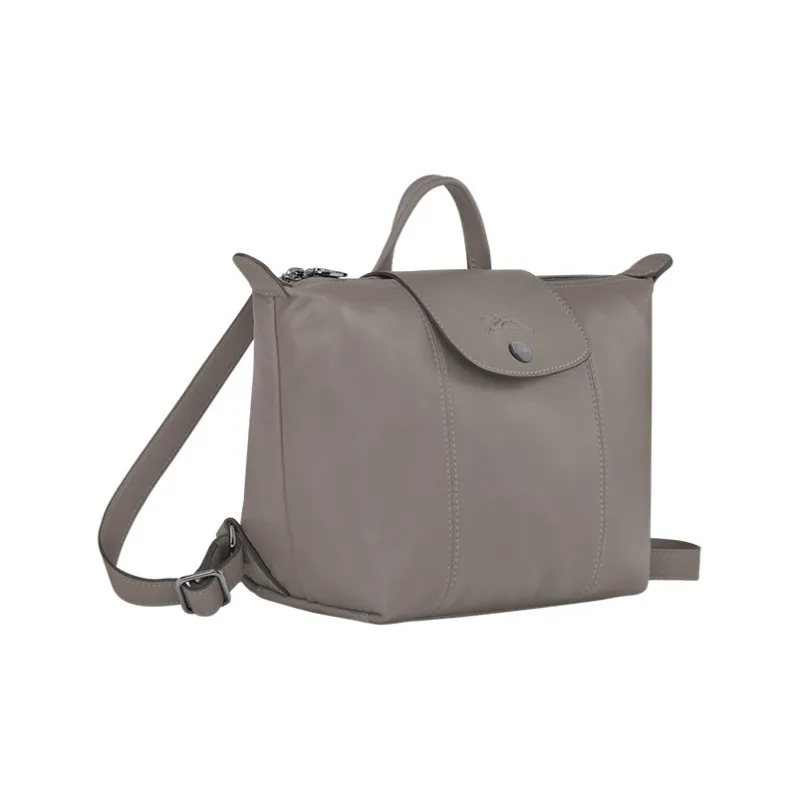 LONGCHAMP Le Pliage Cuir Leather Dumpling Bag Backpack Women's Gray-1