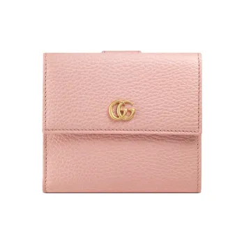 GUCCI GG Marmont Leather Wallet Women's Pink/Candy Color