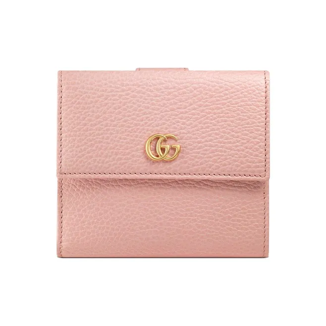 GUCCI GG Marmont Leather Wallet Women's Pink/Candy Color-0