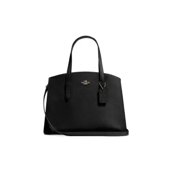 COACH Charlie Leather Tote Handbag, Shoulder Bag, Crossbody Bag Large Size Women's Metallic Black