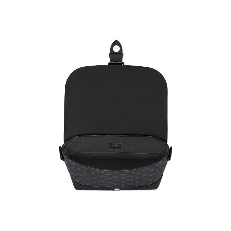 LOUIS VUITTON Saumur Canvas With Leather Trim Messenger Bag Shoulder Bag Crossbody Bag Regular Men's Black-3