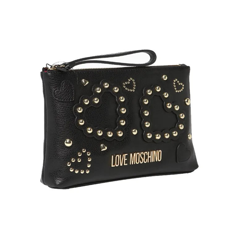 MOSCHINO PU Clutches Shoulder Bag Crossbody Bag Women's Black-1