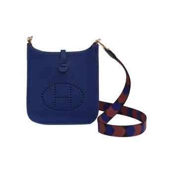 HERMES Evelyne Maurice Cow Leather Shoulder Bag Crossbody Bag Mini Unisex Sapphire Blue/Black