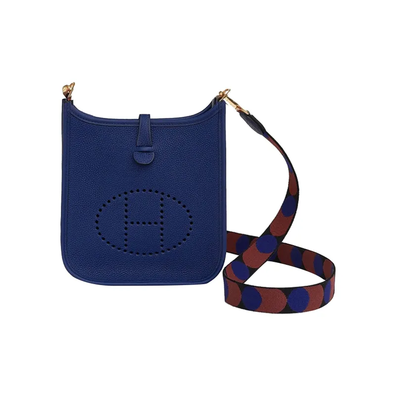 HERMES Evelyne Maurice Cow Leather Shoulder Bag Crossbody Bag Mini Unisex Sapphire Blue/Black-0