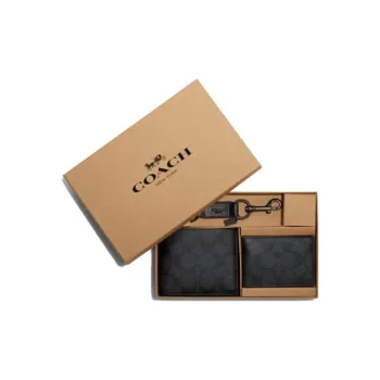 COACH 3 IN 1 Wallet Canvas Card Holder 3 in 1 Wallet Men's Black