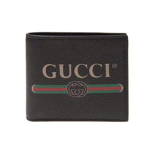 GUCCI Leather Wallet Men's Black